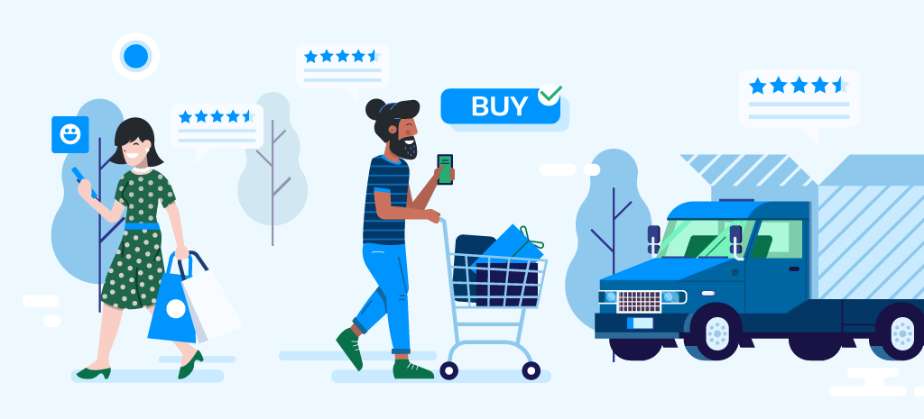 illustration of shoppers