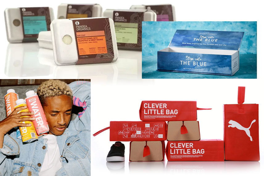Many brands, including Puma, The Blue and Pangea, are embracing sustainable packaging design.