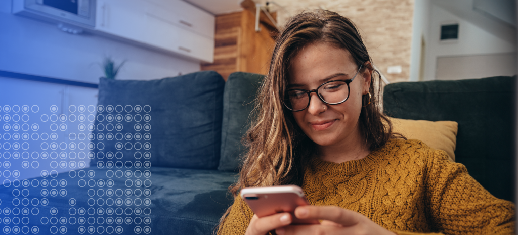 Image of woman shopping on her smartphone