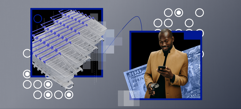 Man using his phone to shop online